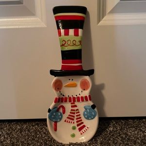 Pier 1 Snowman Spoon Rest- Never Used!